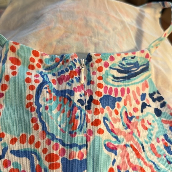 Lilly Pulitzer Anabelle - Shell Me About It - racer back contrast lace top Sz 6 - Picture 10 of 10